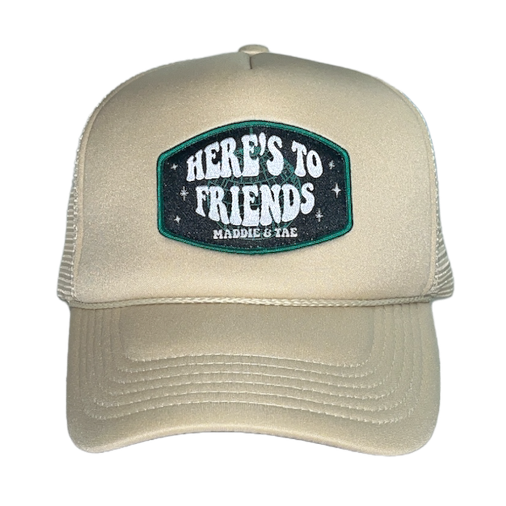 Khaki Here's To Friends Trucker Hat